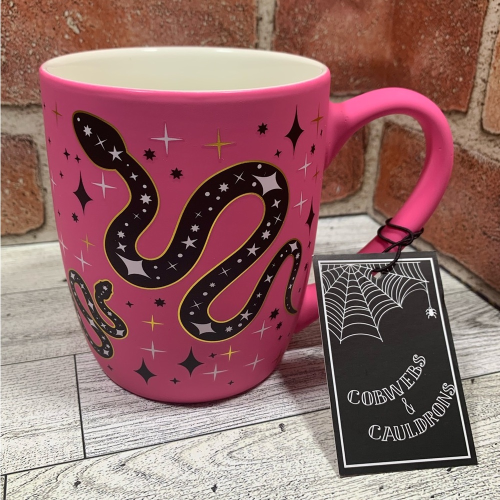Cobwebs & Cauldrons Halloween Pink Snake Halloween Mug